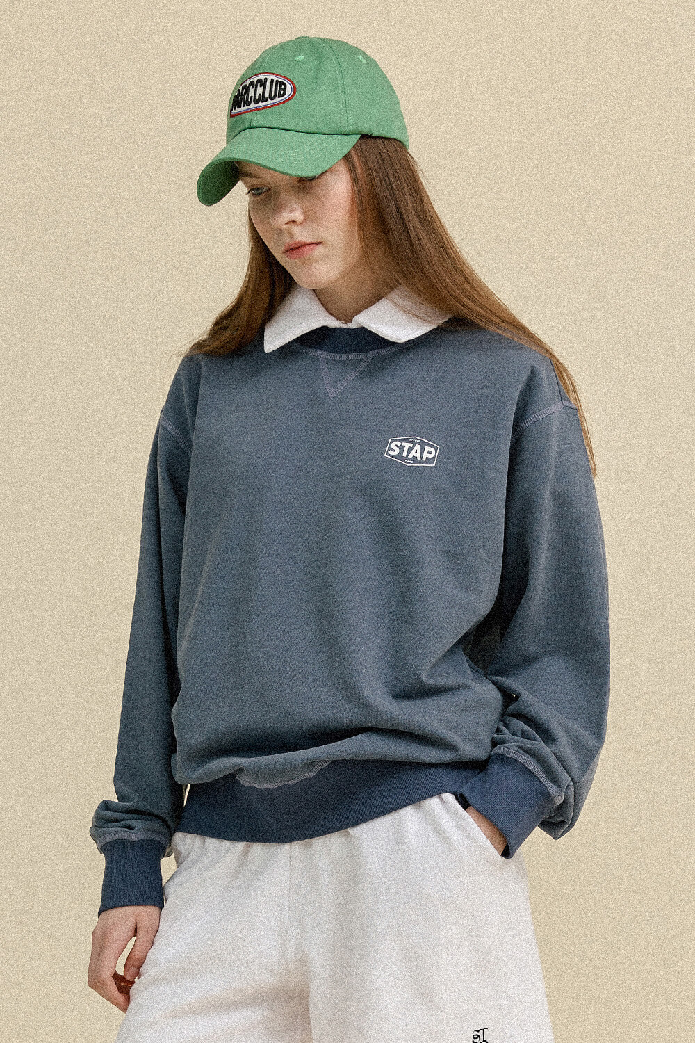(UNI) STAP Pigment Sweatshirt_Navy