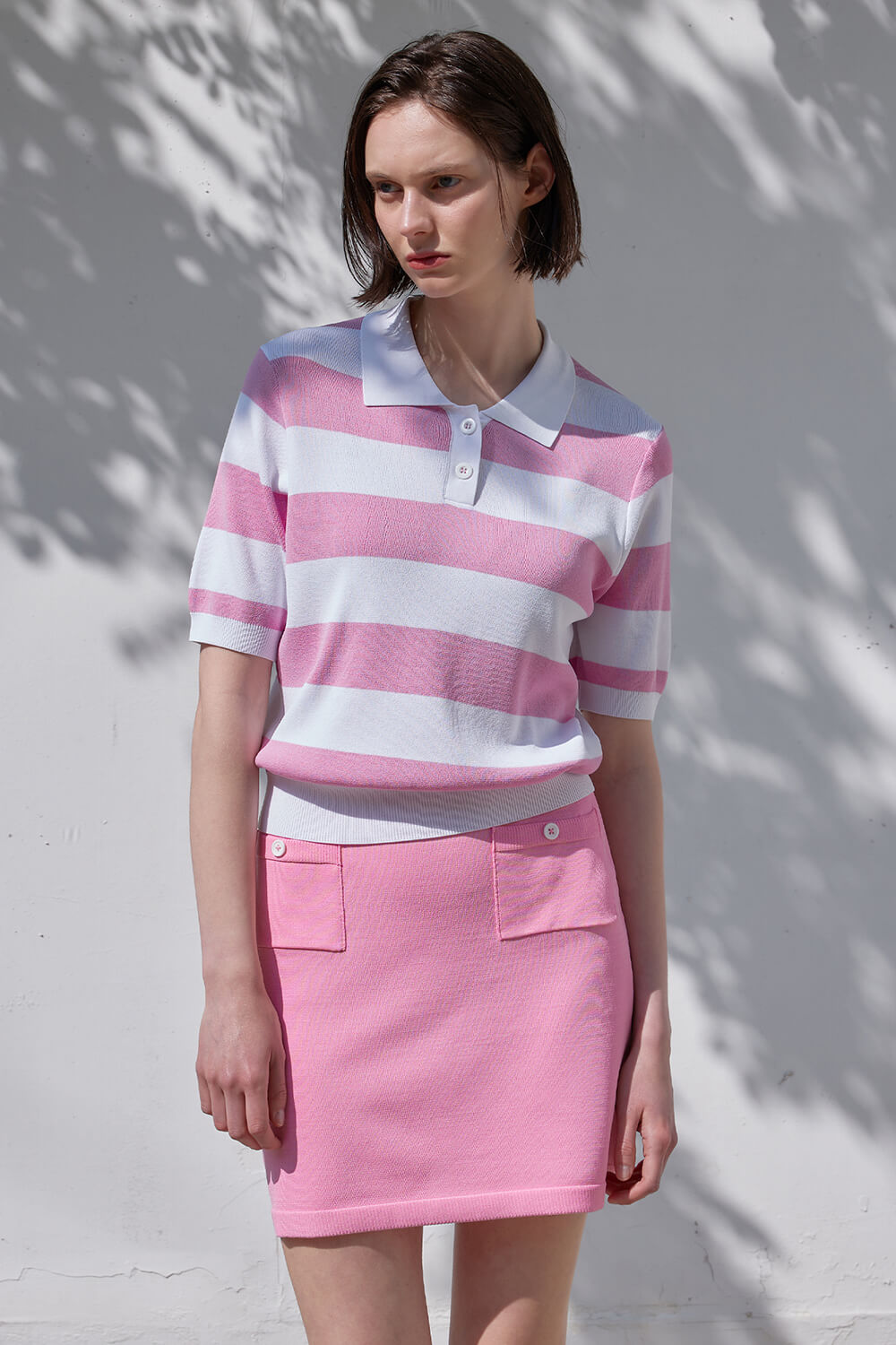 2ND / 큐리착용 (WOMEN) Banded Knit Skirts_Pink